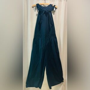 Anthropologie - backless, halter top, wide leg romper